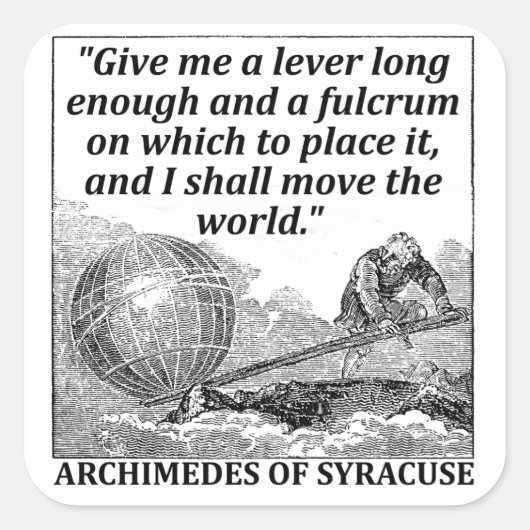 Archimedes Lever Vierkante Sticker (Voorkant)