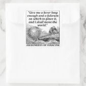 Archimedes Lever Vierkante Sticker (Tas)