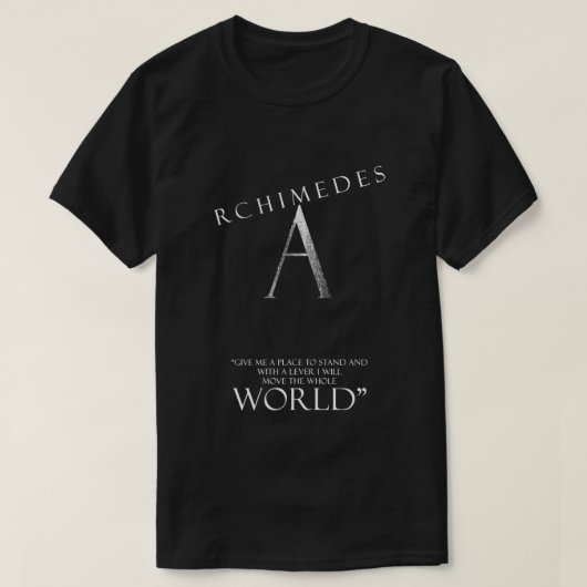 Archimedes Quote en Logo T-shirt (Design voorkant)