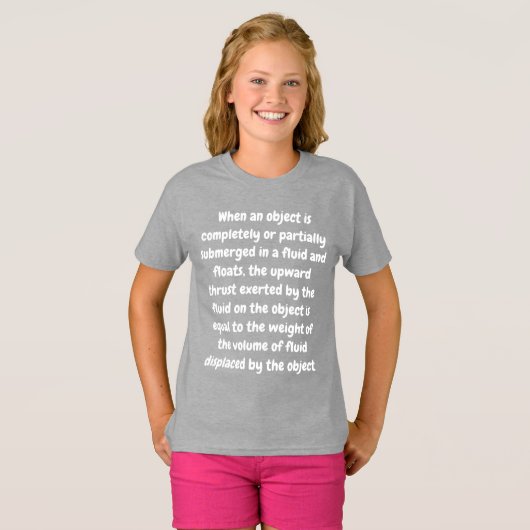 Archimedesbeginsel T-shirt (Voorkant volledig)