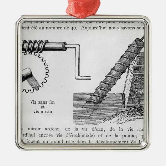 Archimedesschroef Metalen Ornament (Voorkant)