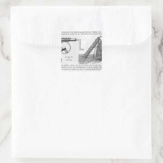 Archimedesschroef Vierkante Sticker (Tas)