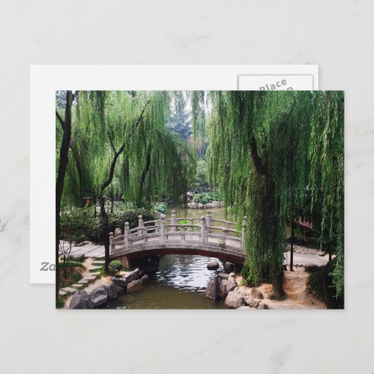 Arching Bridge in vreedzaam park Briefkaart (Voorkant / Achterkant)