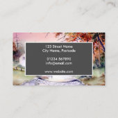 Arching Bridge New England Landscape Waterverf Visitekaartje (Achterkant)