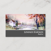 Arching Bridge New England Landscape Waterverf Visitekaartje (Voorkant)