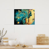 Archipelago Abstract Aquarmarine Poster (Keuken)