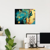 Archipelago Abstract Aquarmarine Poster (Thuiskantoor)