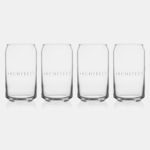 ARCHITECT 16 oz Drinkglazen Set (4) / Sepia Blikvorm Glas