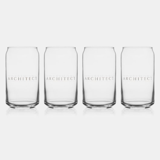 ARCHITECT 16 oz Drinkglazen Set (4) / Sepia Blikvorm Glas (Voorkant)