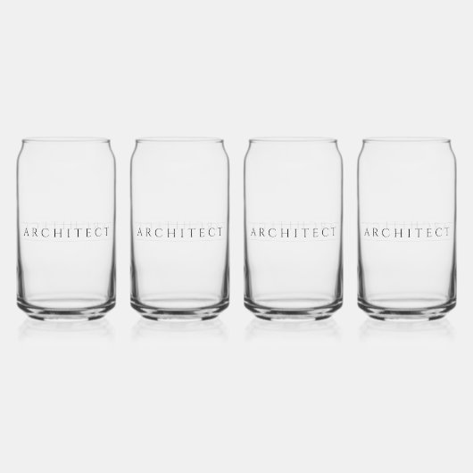 ARCHITECT 16 oz Drinkglazen Set (4) / Zwart Blikvorm Glas (Voorkant)