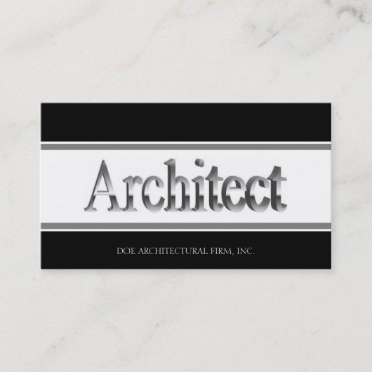 Architect 3D Script B/W Visitekaartje (Voorkant)