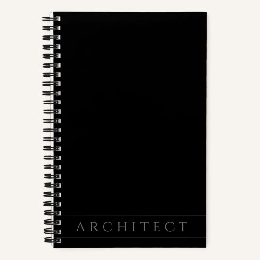 ARCHITECT 5.5x8.5 Zwarte Spiral Notebook Notitieboek (Voorkant)