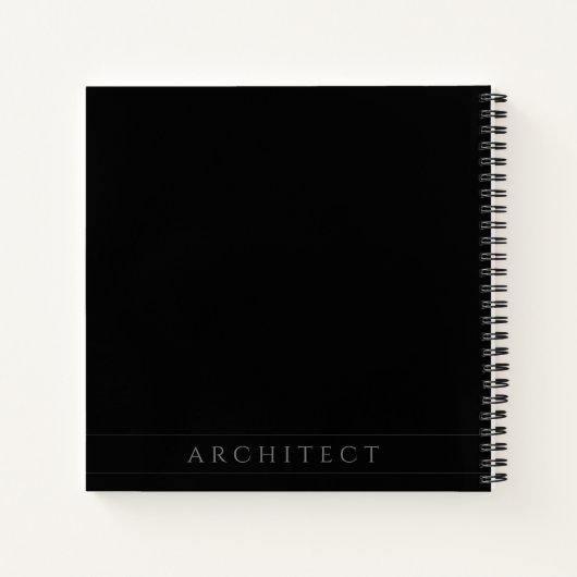 ARCHITECT 8.5" vierkant zwart spiraal Notitieboek (Achterkant)