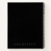 ARCHITECT 8.5x11 Zwarte Spiraal Notebook Notitieboek (Achterkant)