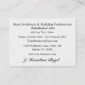 Architect / Aannemer / Bouwer Kaart - SRF Visitekaartje (Achterkant)
