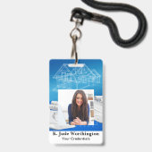 Architect aannemer onroerend goed - Bekijk terug Badge (Voorzijde met lanyard)
