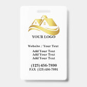 Architect aannemer onroerend goed - Bekijk terug Badge (Achterkant)