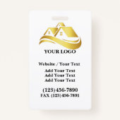 Architect aannemer onroerend goed - Bekijk terug Badge (Achterkant)