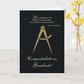 Architect Afstuderen College Felicitaties Zwart Kaart (Gele Bloem)