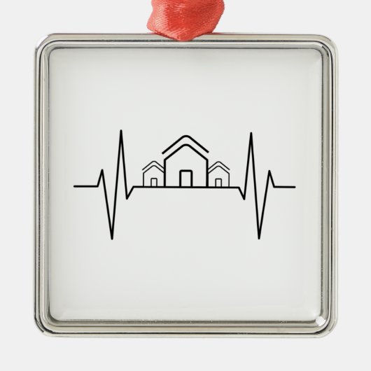 Architect - Architect Hartslag Huizen Metalen Ornament (Voorkant)