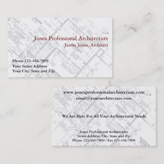 Architect Architecture Home Builder Visitekaartje (Voorkant / Achterkant)
