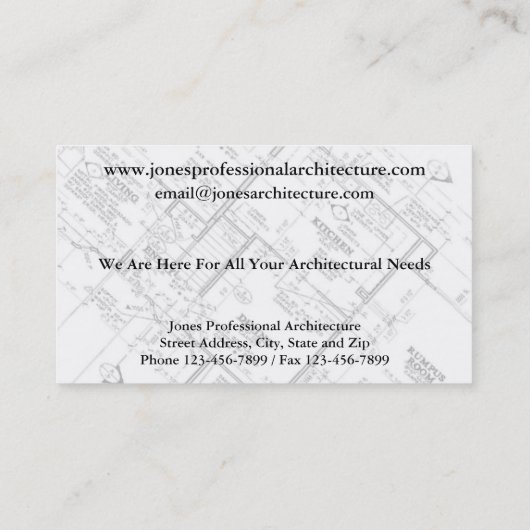 Architect Architecture Home Builder Visitekaartje (Achterkant)
