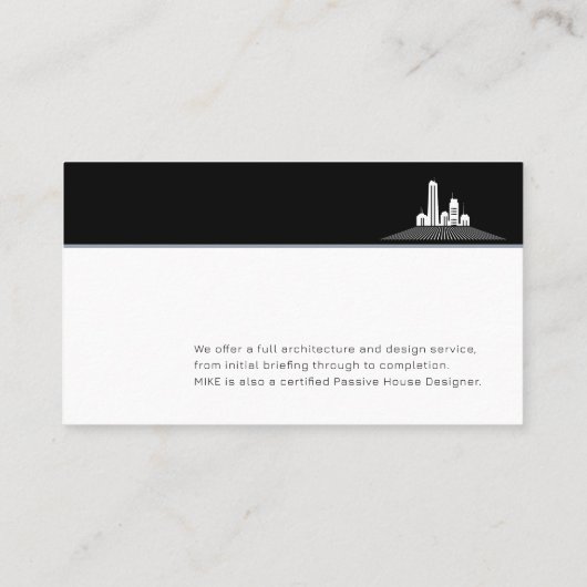 Architect | Architectuur Design Black White Visitekaartje (Achterkant)