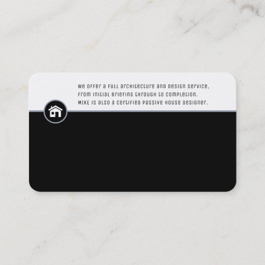Architect | Architectuur Design zwart Visitekaartje (Achterkant)