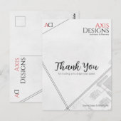 Architect Bedankkaart met Blueprint Ontwerp Briefkaart (Voorkant / Achterkant)