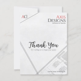 Architect Bedankt Briefkaart met Blueprint Design