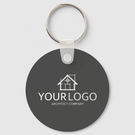 Architect Bedrijfs Opstart Zakelijk Logo Sleutelhanger (Voorkant)