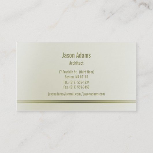 Architect | Beroepsbeoefenaars Visitekaartje (Achterkant)