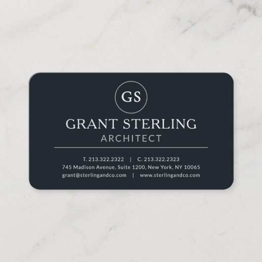 Architect Black Professional Visitekaartje (Voorkant)