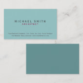 Architect Blauw Modern Eenvoudig Minimaal Visiteka Visitekaartje (Voorkant / Achterkant)
