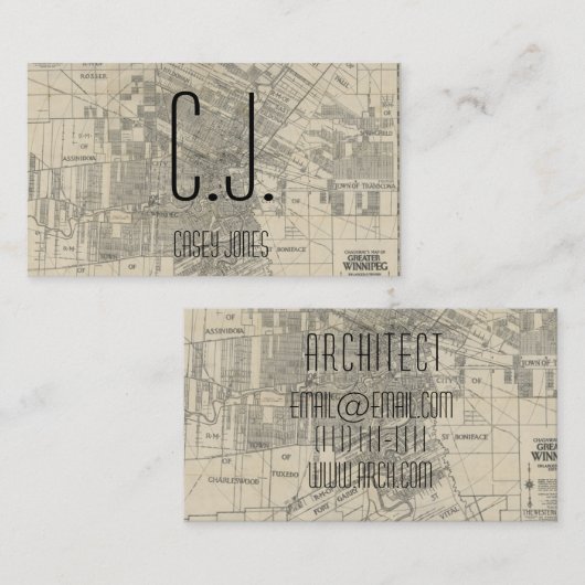 architect blauwdruk visitekaartje (Voorkant / Achterkant)