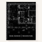 Architect Blueprint Aangepaste Naam Professioneel  Notitieboek (Voorkant)