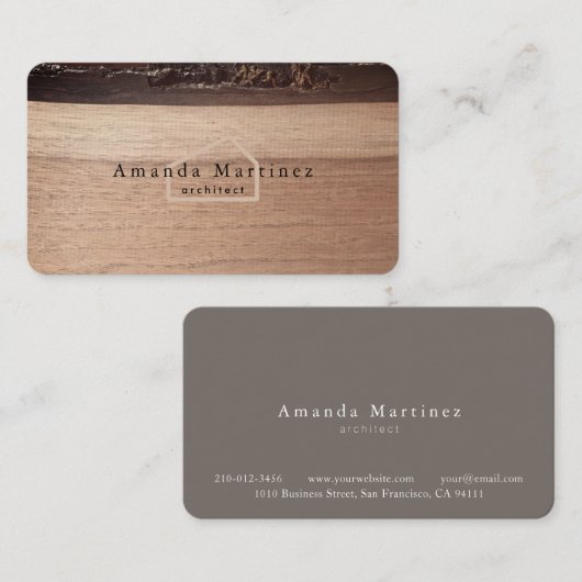 Architect Bouw Huis Hout Visitekaartje (Voorkant / Achterkant)