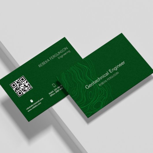 Architect Bouwaannemer Donkergroene QR-code Visitekaartje