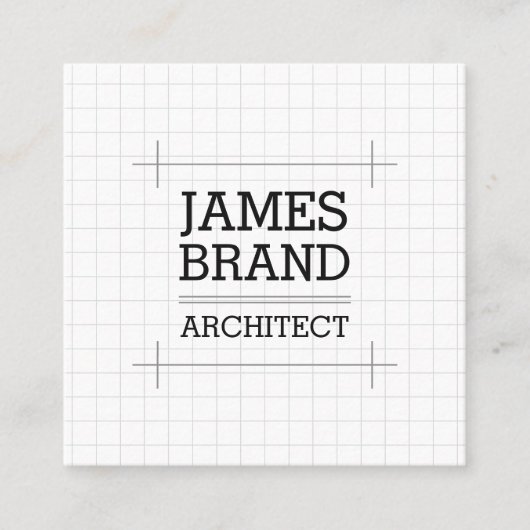 Architect Bouwer Ingenieur Vierkante Visitekaartje (Voorkant)