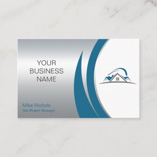 Architect, bouwer, makelaar, dakconstructie visitekaartje (Voorkant)