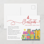Architect Bouwer Waterverf Minimaal Kerstmis Briefkaart (Voorkant / Achterkant)
