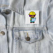 Architect Boy Vierkante Button 5,1 Cm (In situ)