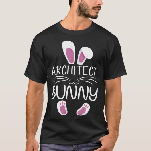 Architect Bunny Cute Matching Family Easter Day T-shirt (Voorkant)