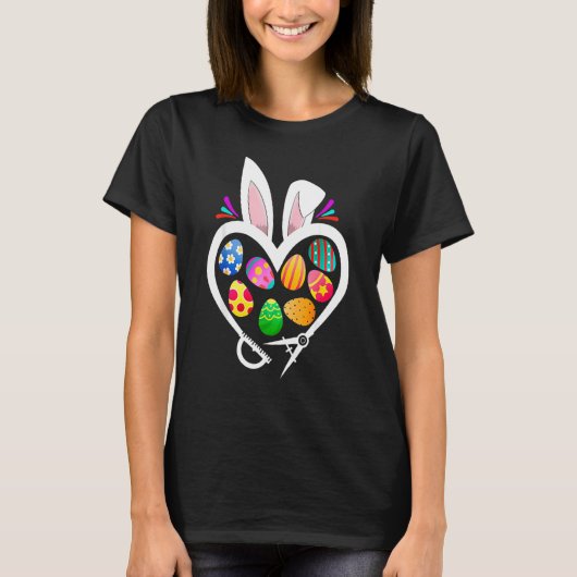 Architect Bunny Heart Easter Eggs Hunt Rabbit Ears T-shirt (Voorkant)
