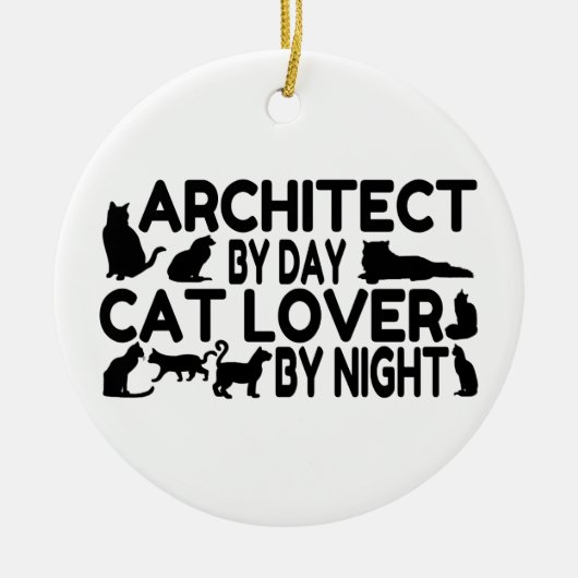 Architect Cat Lover Keramisch Ornament (Voorkant)