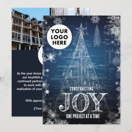 Architect Custom Logo Business Christmas Feestdagenkaart (Voorkant / Achterkant)
