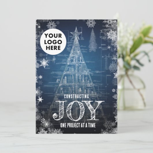 Architect Custom Logo Business Christmas Feestdagenkaart (Staand voorkant)