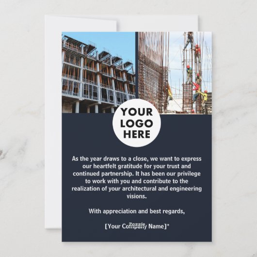 Architect Custom Logo Business Christmas Feestdagenkaart (Achterkant)