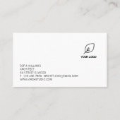 Architect Custom Uw Logo toevoegen Zwart-wit Visitekaartje (Achterkant)