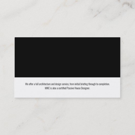 Architect | Design voor architectuur Visitekaartje (Achterkant)